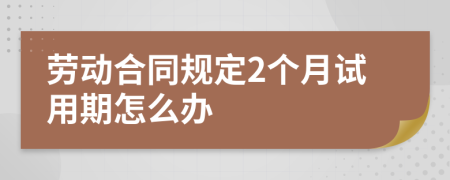 劳动合同规定2个月试用期怎么办