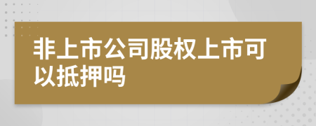 非上市公司股权上市可以抵押吗