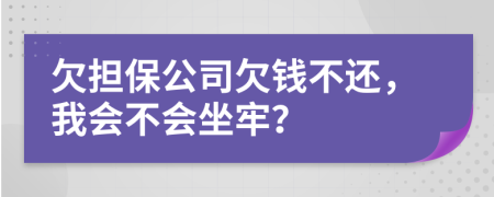 欠担保公司欠钱不还，我会不会坐牢？