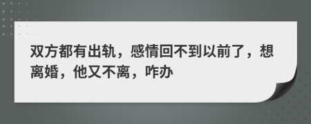 双方都有出轨，感情回不到以前了，想离婚，他又不离，咋办