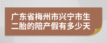 广东省梅州市兴宁市生二胎的陪产假有多少天