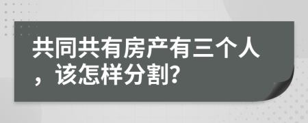 共同共有房产有三个人，该怎样分割？