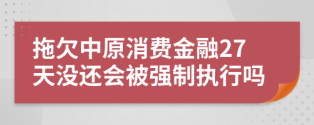 拖欠中原消费金融27天没还会被强制执行吗