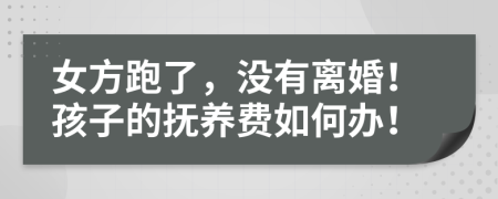 女方跑了，没有离婚！孩子的抚养费如何办！