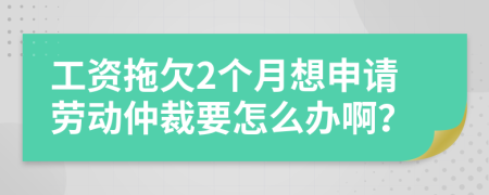 工资拖欠2个月想申请劳动仲裁要怎么办啊？