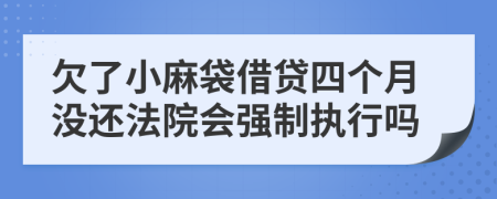 欠了小麻袋借贷四个月没还法院会强制执行吗