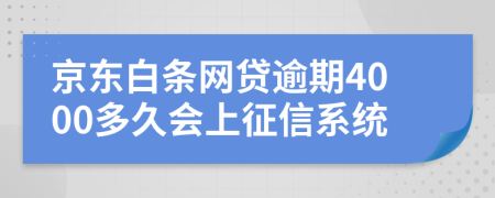 京东白条网贷逾期4000多久会上征信系统