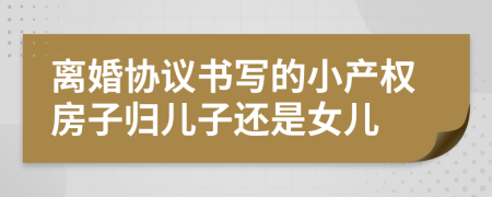 离婚协议书写的小产权房子归儿子还是女儿