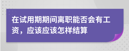 在试用期期间离职能否会有工资，应该应该怎样结算