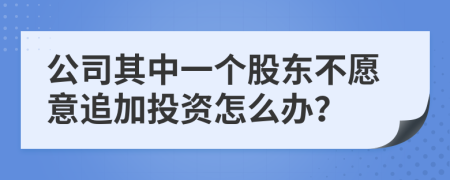 公司其中一个股东不愿意追加投资怎么办？