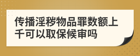 传播淫秽物品罪数额上千可以取保候审吗