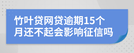 竹叶贷网贷逾期15个月还不起会影响征信吗