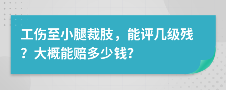 工伤至小腿裁肢，能评几级残？大概能赔多少钱？