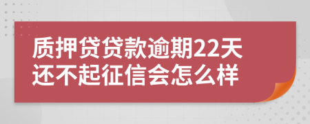 质押贷贷款逾期22天还不起征信会怎么样