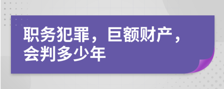 职务犯罪，巨额财产，会判多少年