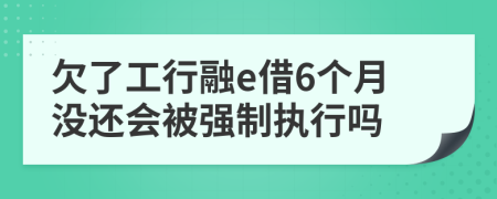 欠了工行融e借6个月没还会被强制执行吗