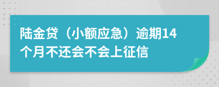 陆金贷（小额应急）逾期14个月不还会不会上征信