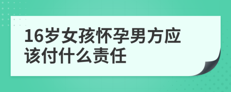 16岁女孩怀孕男方应该付什么责任