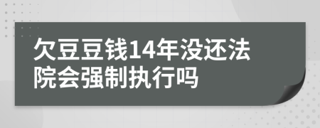 欠豆豆钱14年没还法院会强制执行吗