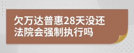 欠万达普惠28天没还法院会强制执行吗