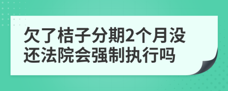 欠了桔子分期2个月没还法院会强制执行吗