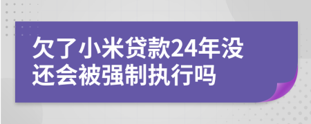 欠了小米贷款24年没还会被强制执行吗