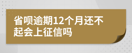 省呗逾期12个月还不起会上征信吗