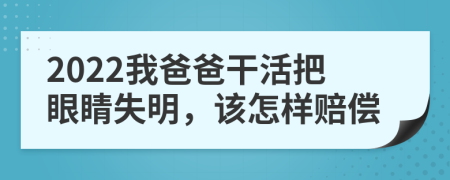 2022我爸爸干活把眼睛失明，该怎样赔偿