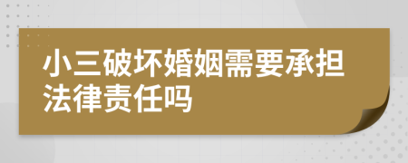 小三破坏婚姻需要承担法律责任吗