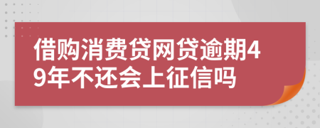 借购消费贷网贷逾期49年不还会上征信吗