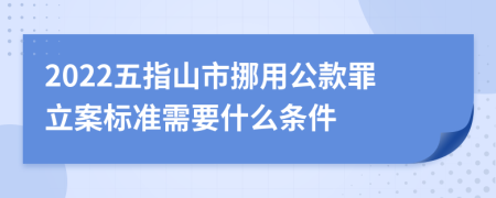 2022五指山市挪用公款罪立案标准需要什么条件