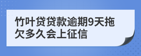 竹叶贷贷款逾期9天拖欠多久会上征信