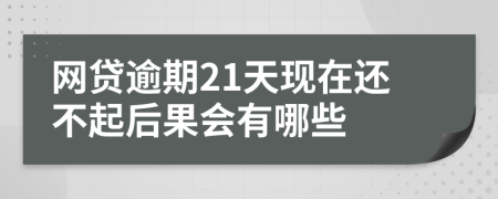 网贷逾期21天现在还不起后果会有哪些