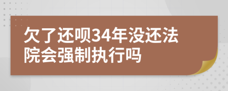 欠了还呗34年没还法院会强制执行吗