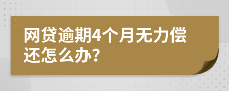 网贷逾期4个月无力偿还怎么办？