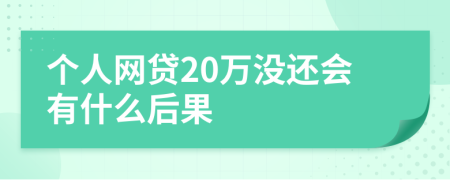 个人网贷20万没还会有什么后果