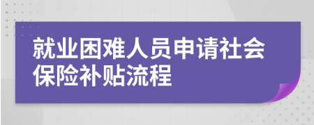 就业困难人员申请社会保险补贴流程