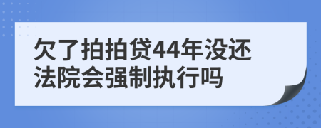 欠了拍拍贷44年没还法院会强制执行吗