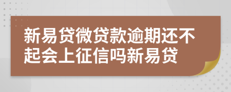 新易贷微贷款逾期还不起会上征信吗新易贷