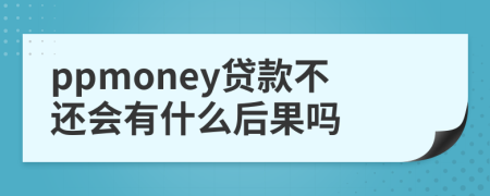 ppmoney贷款不还会有什么后果吗