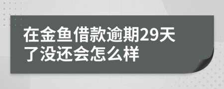 在金鱼借款逾期29天了没还会怎么样