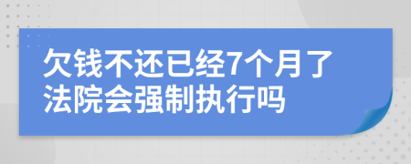 欠钱不还已经7个月了法院会强制执行吗