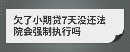 欠了小期贷7天没还法院会强制执行吗