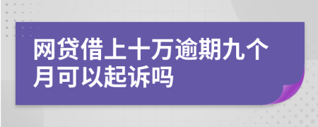 网贷借上十万逾期九个月可以起诉吗