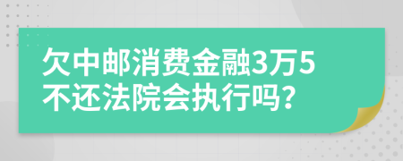 欠中邮消费金融3万5不还法院会执行吗？