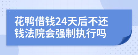 花鸭借钱24天后不还钱法院会强制执行吗