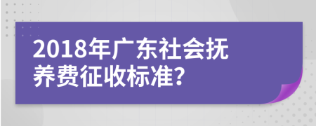 2018年广东社会抚养费征收标准？