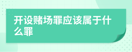 开设赌场罪应该属于什么罪