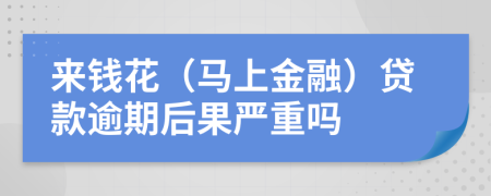 来钱花（马上金融）贷款逾期后果严重吗