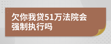 欠你我贷51万法院会强制执行吗